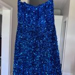Portia & Scarlett Blue Sequin Homecoming Dress Size 2 Photo 3