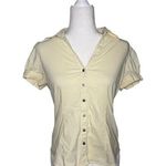 EXPRESS  Y2K Cream Button-Up Office Siren Blouse M Photo 0