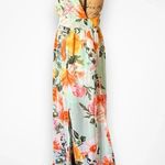 Revamped Women's Light Aqua Green Floral Maxi Dress XS | EUC Photo 5