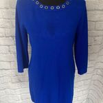 Cable & Gauge Cable & Guage women M scoopneck sweater w/decorative neckline blue Photo 0
