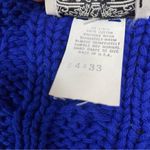 Vtg blue cotton cable knit v neck preppy academia pull over sweater vest Size L Photo 5