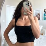 Black square neckline crop top Photo 2