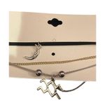 Paparazzi Aquarius Zodiac Celestial Charm Necklace Set Astrology Jewelry Boho Layered R-49 Photo 2