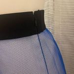 Blue Midi Pencil Skirt sz 10 Milly Midi Skirt Net Overlay Skirt Photo 9