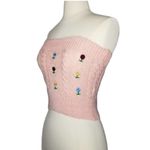 ZARA NWOT  embroidered floral tube knit top size S Photo 4