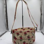 Lug Mambo Crossbody Bag Floral Print Beige Red Tropical Adjustable Strap Photo 1