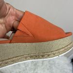 Katherine Kelly Lena wedge Leather Sandals Orange Size 9 Photo 4