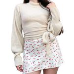 Reformation Osteria Cream Open Back Mock Neck Cashmere Sweater Gossamer XL Photo 0