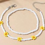 2 piece floral anklet White Photo 2