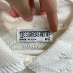Vintage Designers Petite women's cream soft knit collared short sleeve sweater S Size undefined Photo 3