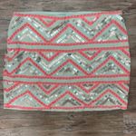 EXPRESS knit mini skirt Metallic Sequins and Pink Size S Photo 2