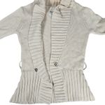 Kenji Womens Small Cream Shawl Collar Knit Cotton‎ Blend Cardigan Sweater Tan Photo 3