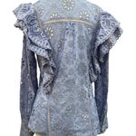 Karen Millen Women’s Blue Lace Ruffle Women's Top Photo 3