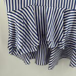 Lauren Ralph Lauren Skirt SZ 14 100% Silk Nautical Coastal Stripe Tiered Ruffle Blue Photo 6