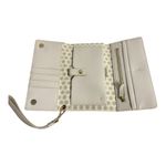 Swavorski Swarovski Crystal Studded Vegan Leather Travel Wallet Wristlet Beige Photo 5