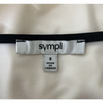 Sympli Tunic Top Womens 8 White Black Trim Minimalist Modern Casual Chic Photo 5