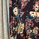 Xhilaration Xhiliration Wine Floral Print Long Sleeve Scoop Neck Ruffle Front Dress Medium Photo 5