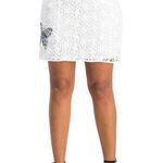 Desigual  White Lace Butterfly Embroidered Skirt Boho 40 EU / 6 US New Photo 0