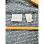 Chico's Jacket Womens 2 Large Gray Striped Full Zip Cowl Neck Pockets Drawstring Photo 1