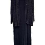 R & M Richards  Vintage Black Cocktail Evening Dress with Sequin Jacket Womens 16 Photo 0