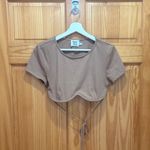 Princess Polly  Size 10 Light Brown Ribbed Underwire Crop Top Photo 2