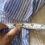 Nicole Miller original  women’s up down nautical  100% linen striped shirt XL Photo 9