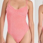 Good American  Sparkle Show Off Underwire One Piece Swimsuit Coral Pink size 4 Photo 1