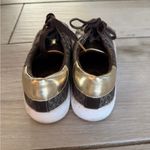Michael Kors Brown and Gold Monogram Sneakers Photo 2