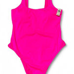 Aerie Women’s Shine Pique Cheekiest One Piece Swimsuit Hot Pink size XL Long NWT Photo 0