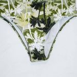 Green Tropical Print Bikini with High Waist Bottoms NWOT Size Medium Photo 2