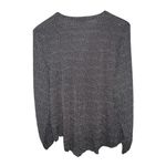 Loft  Black Long Sleev Polka Dot Women’s Vneck Blouse Size Large Photo 3