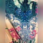 Pink Owl  strapless elastic waist blue pink pattern maxi dress Photo 4