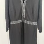 Talbots Dress Size 12 Faux Leather Trim Stretch Sheath Business Office Work Photo 7