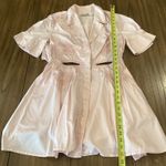 Self Portrait cut out shortsleeve flare shift mini dress powder pink cotton10 Size 10 Photo 11