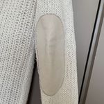 Brochu Walker  WOMENS WHITE V NECK SWEATER LEATHER ELBOWS PETITE Photo 6