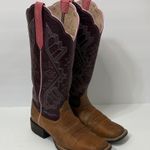Ariat Brown and Pink Western Ankle Boots Photo 0
