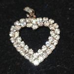 Vintage Tara‎ Jewelry Rhinestone Heart Pendant. Silver Photo 2