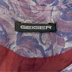 Vintage 80s Geiger Cotton Floral Jacket Blazer Purple Floral Metal Button Medium Photo 8