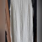 ZARA  cableknit midi dress beige sweater sleeveless mock high neck ivory bodycon Photo 6