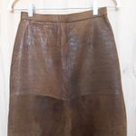 Banana Republic VTG  Leather Maxi Skirt Size 8 Brown 90s Minimalist Chic Earthy Photo 1