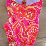 Trina Turk  Cutout Bandeau Pink OnePiece High Leg Morning Sunrise Swimsuit sz 12 Photo 11