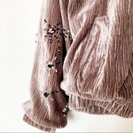 Americanino Velvet Beaded Floral Bomber Jacket Size Large Photo 5
