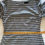 Ivanka Trump  | Blue & White Striped Dress With Ruffle Bell Sleeves | Size 4 Photo 10