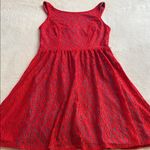 Scarlett  Red and Blue Lace Overlay Fit & Flare Dress Photo 10