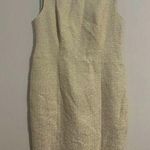 Rickie Freeman Teri Jon vintage yellow gold metallic tweed sheath dress midi Size 14 Photo 0