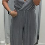 Silver Pleated Jumpsuit Photo 0