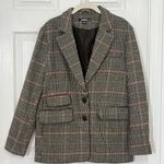Missguided  Boyfriend Plaid Blazer Houndstooth Coat Equestrian Preppy Chic Sz 4 Photo 1
