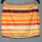 Tiger Mist  Striped Multicolor Orange Mini Skirt Swim Cover Up Women’s Size M Photo 0