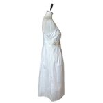 kim rogers Midi Sundress Beaded A-line High Waist V-neck White Women’s Size 12 Photo 2