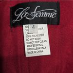 La Femme  Strapless Satin Gown with Pleated Bodice and Slit Size 4 NWOT Wine Red Photo 4